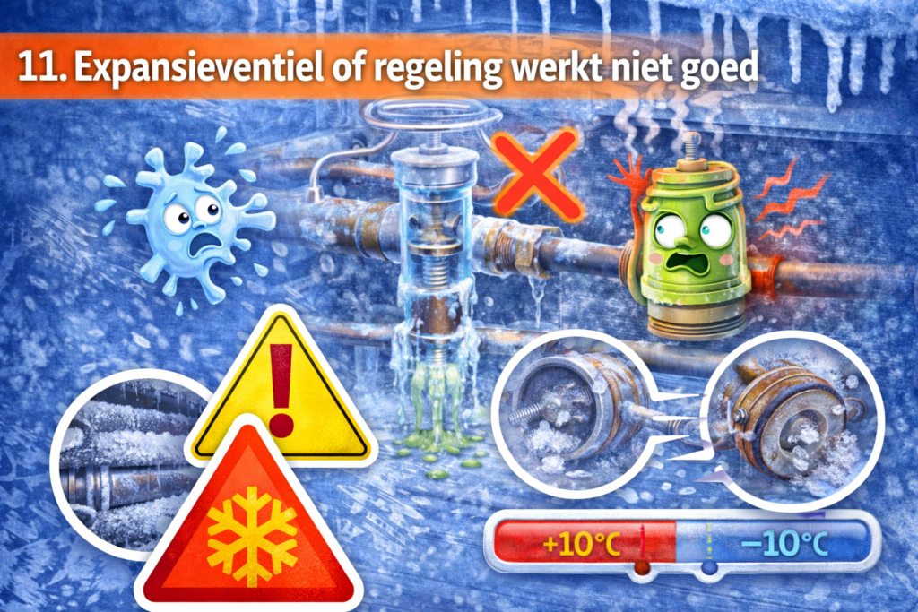 Waarom bevriest mijn koeltoonbank? 15 oorzaken, oplossingen en slimme preventietips 14 Expansieventiel of regeling werkt niet goed
