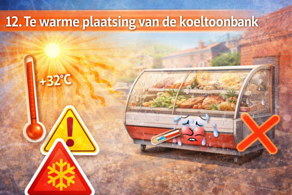 Waarom bevriest mijn koeltoonbank? 15 oorzaken, oplossingen en slimme preventietips 15 Te warme plaatsing van de koeltoonbank