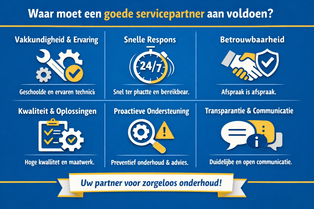 Waar moet een goede servicepartner aan voldoen?