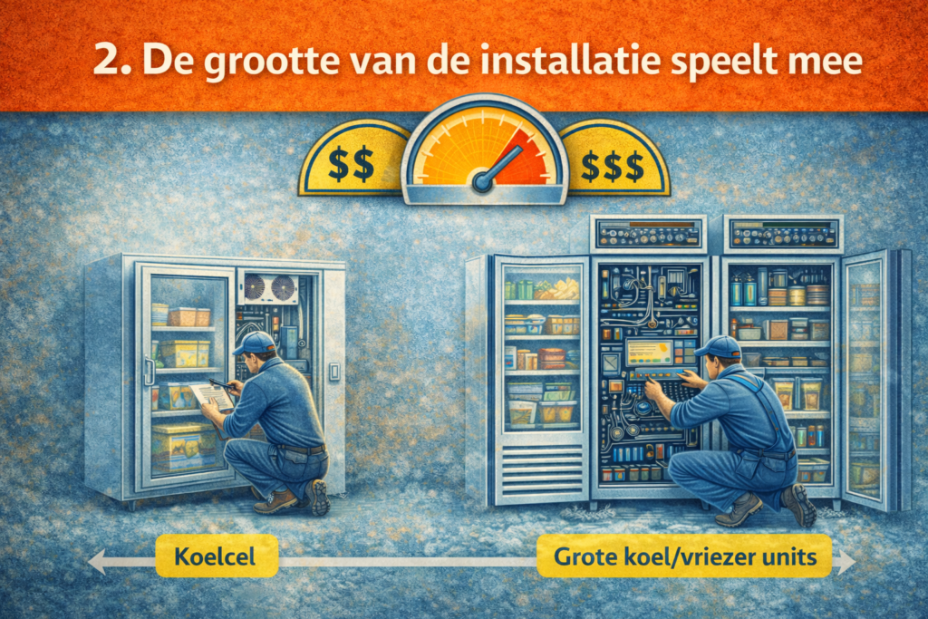 De grootte van de installatie speelt mee