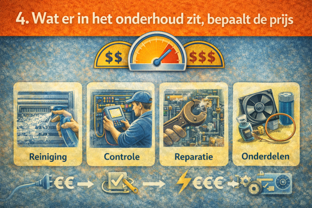 Wat er in het onderhoud zit, bepaalt de prijs