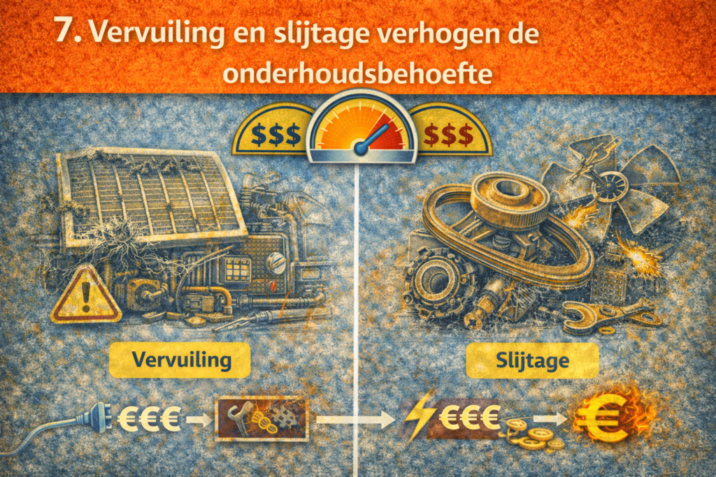 Vervuiling en slijtage verhogen de onderhoudsbehoefte