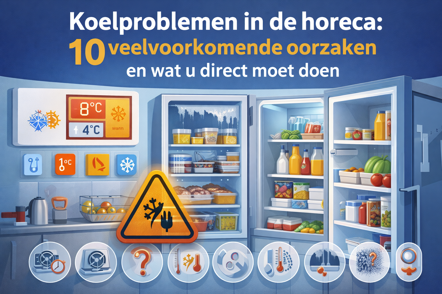 Koelproblemen in de horeca: 10 veelvoorkomende oorzaken en wat u direct moet doen