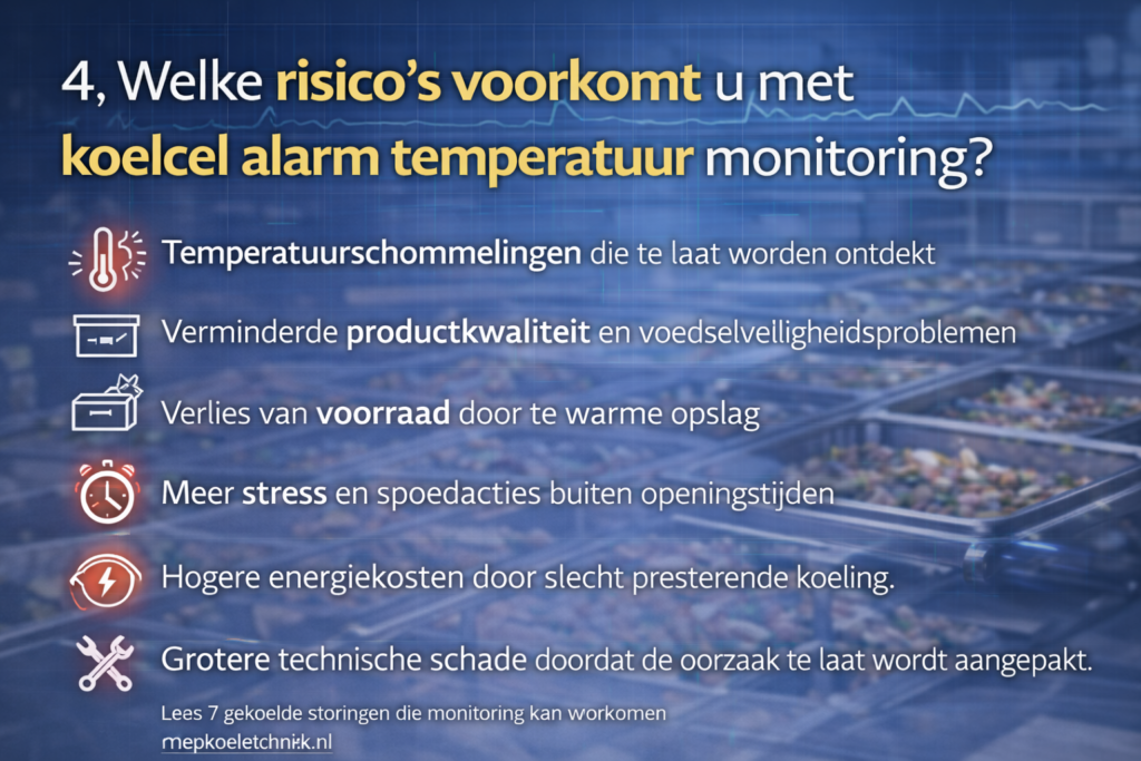 Welke risico’s voorkomt u met koelcel alarm temperatuur monitoring?