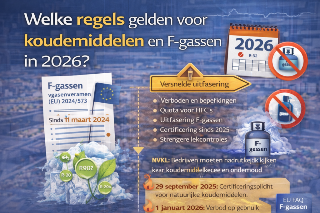 Welke regels gelden voor koudemiddelen en F-gassen in 2026?