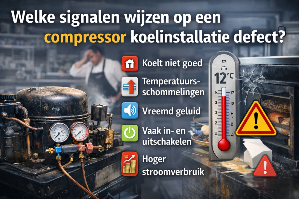 Welke signalen wijzen op een compressor koelinstallatie defect?