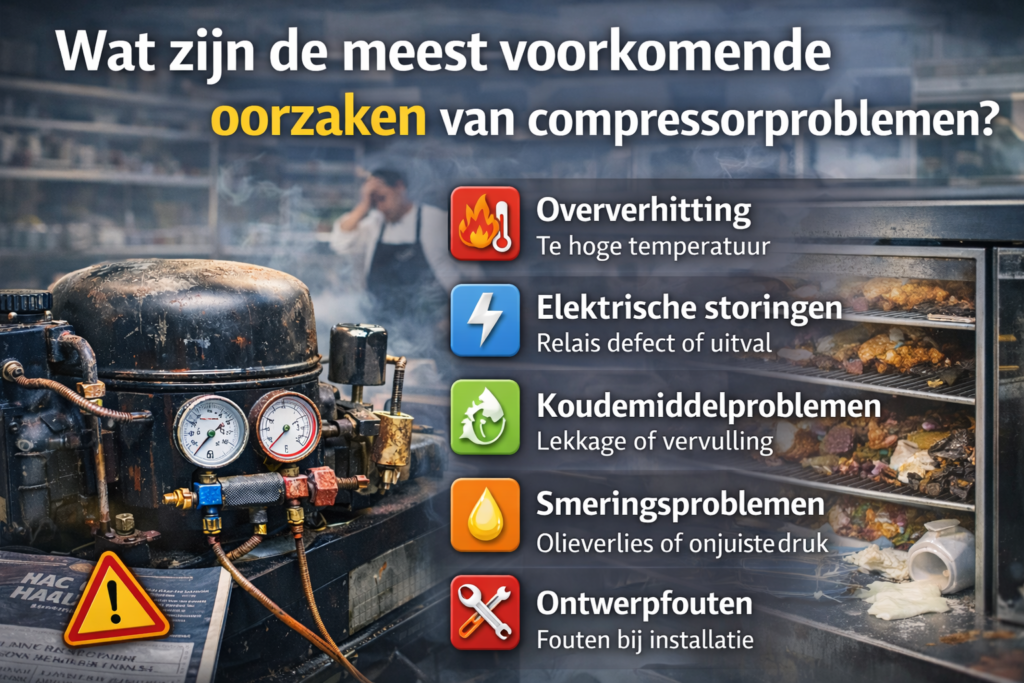 5. Wat moet u direct doen bij een vermoedelijke compressorstoring?