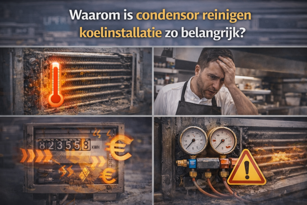 Waaraan merkt u dat de condensor vervuild is?