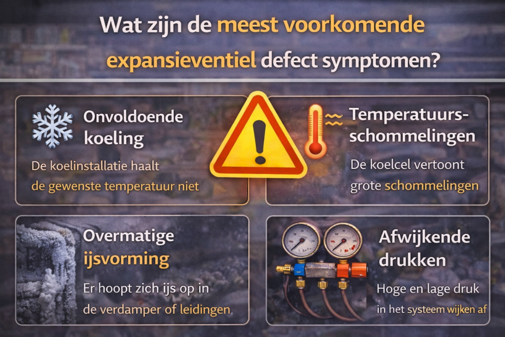 Wat zijn de meest voorkomende expansieventiel defect symptomen?