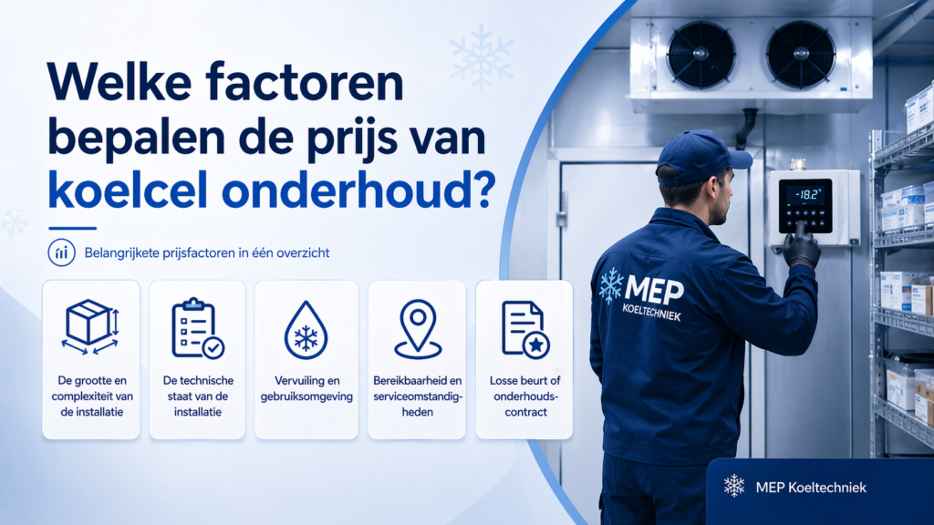 Welke factoren bepalen de prijs van koelcel onderhoud?
