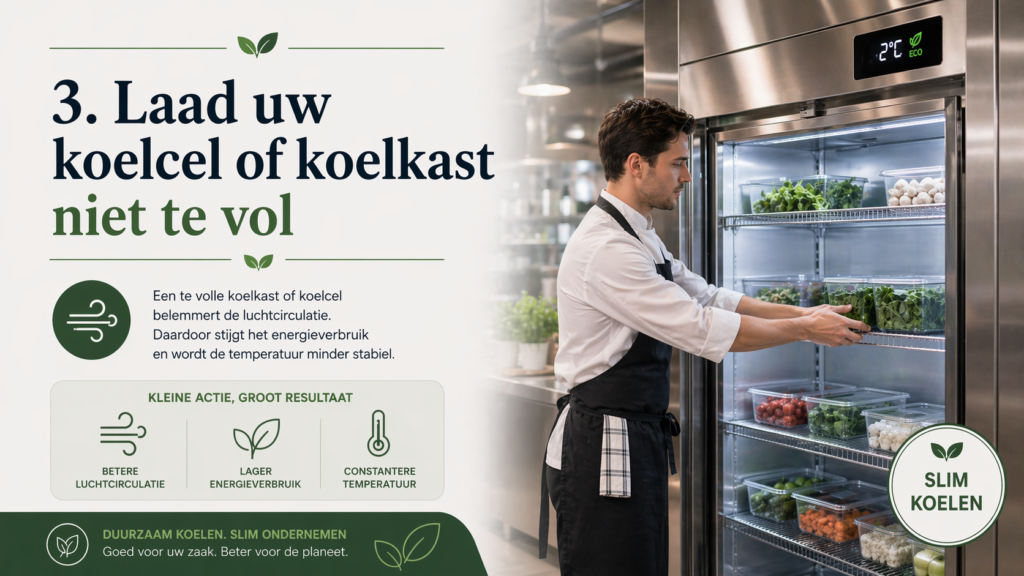  Laad uw koelcel of koelkast niet te vol