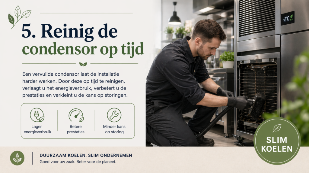 Reinig de condensor op tijd