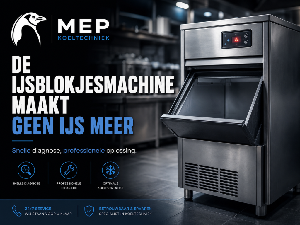 De ijsblokjesmachine maakt geen ijs meer