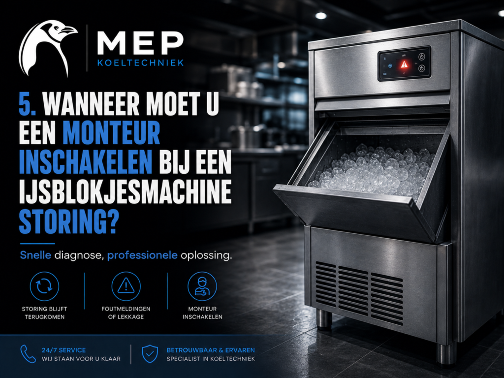 Wanneer moet u een monteur inschakelen bij een ijsblokjesmachine storing?