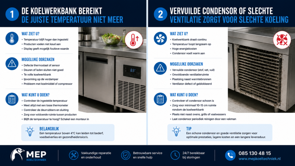 Vervuilde condensor of slechte ventilatie zorgt voor slechte koeling