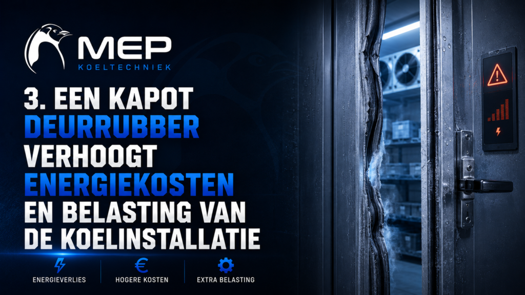 Een kapot deurrubber verhoogt energiekosten en belasting van de koelinstallatie
