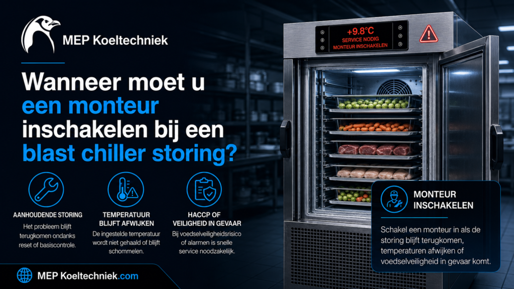 Een storing in de blast chiller kan gevolgen hebben voor HACCP en voedselveiligheid