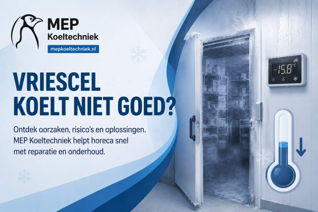 De vriescel bereikt de ingestelde temperatuur niet meer