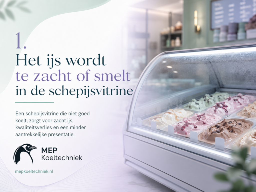 Schepijsvitrine storing 2 Schepijsvitrine storing